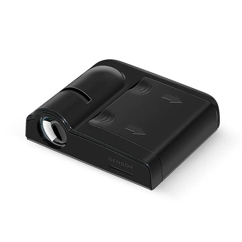 Black car decorative projection lamp with ABS plastic housing measuring 6.5 cm long