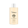 Bottle of dog shampoo for cleaning and softening fur while reducing tangles