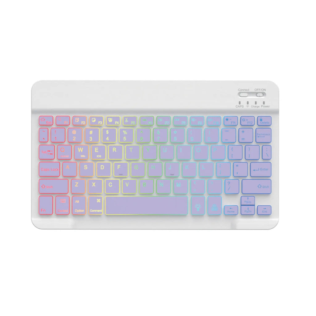 10-inch Bluetooth backlit keyboard with colourful light options for tablets