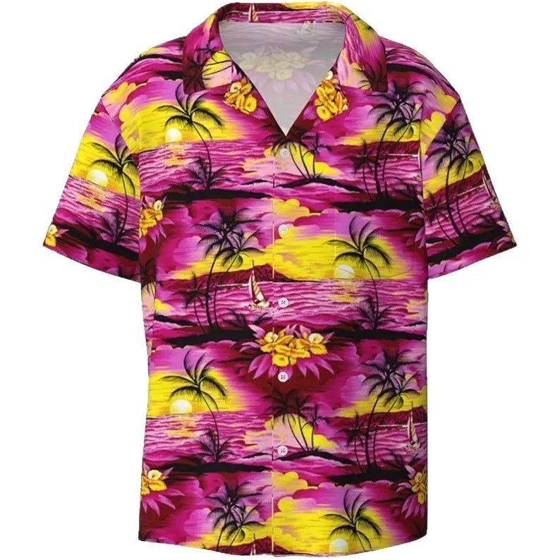 Men's camouflage pattern short sleeve shirt in slim fit design showing colour options