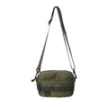 Men's nylon messenger bag in street fashion style with crossbody strap and sewing thread detailing