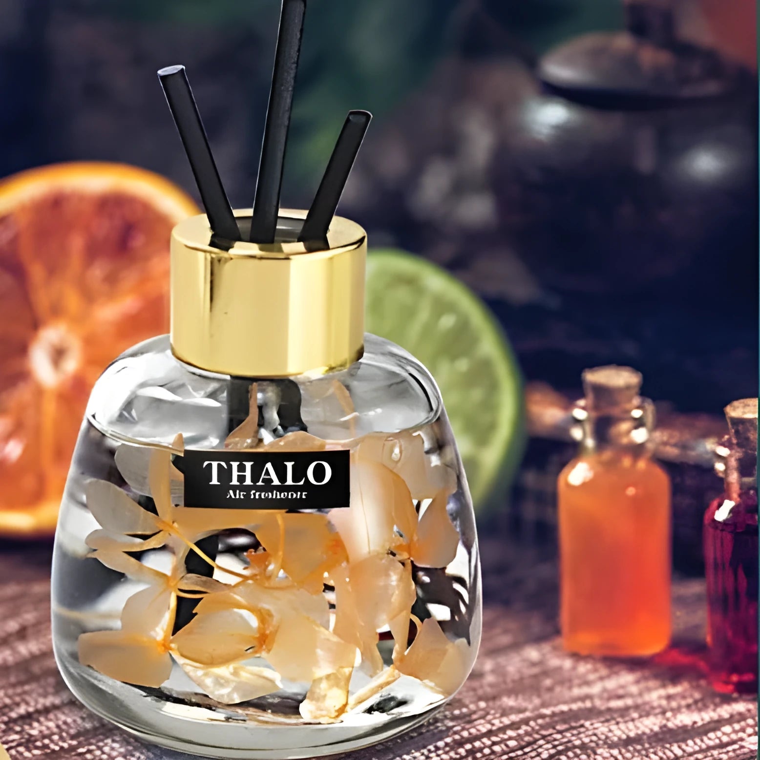 Glass car perfume ornament bottle for no-fire aromatherapy automotive decoration