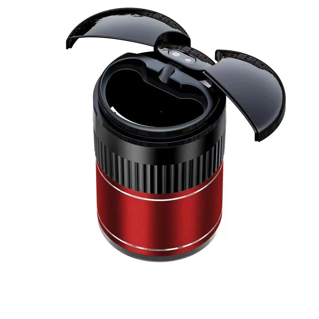 Automatic sensing touch infrared metal smart car ashtray with lid showing compact design