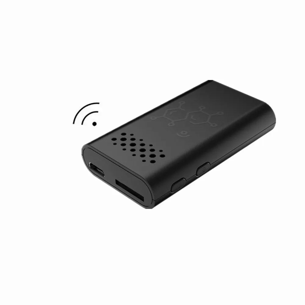 Black indoor WiFi security camera with 1080p HD video for mobile phone monitoring