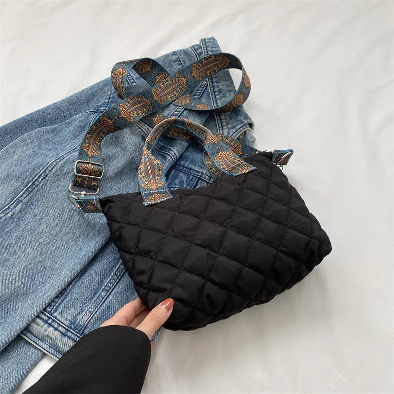 Soft Oxford cloth shoulder messenger bag with urban simplicity styling and mobile phone pocket