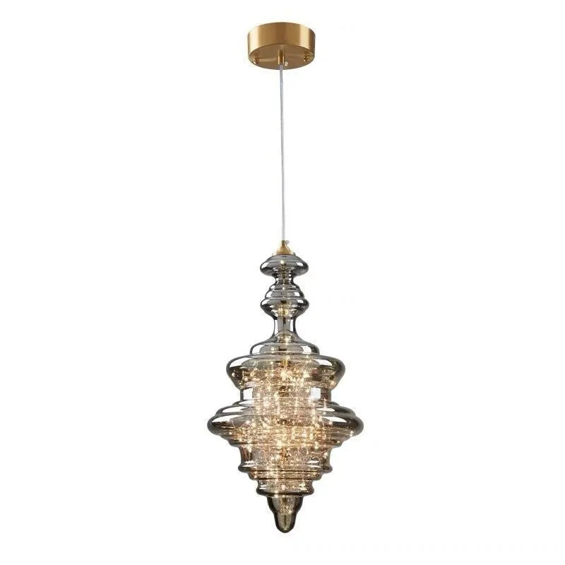 Modern glass ceiling chandelier droplight with adjustable height and remote control