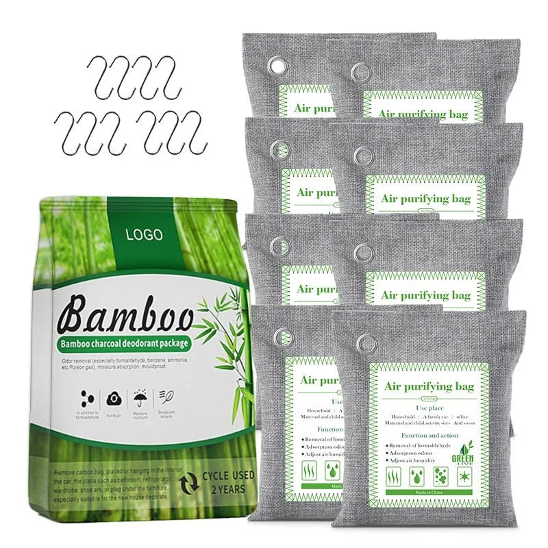 Sewing style bamboo charcoal activated carbon bag for household formaldehyde and odour removal