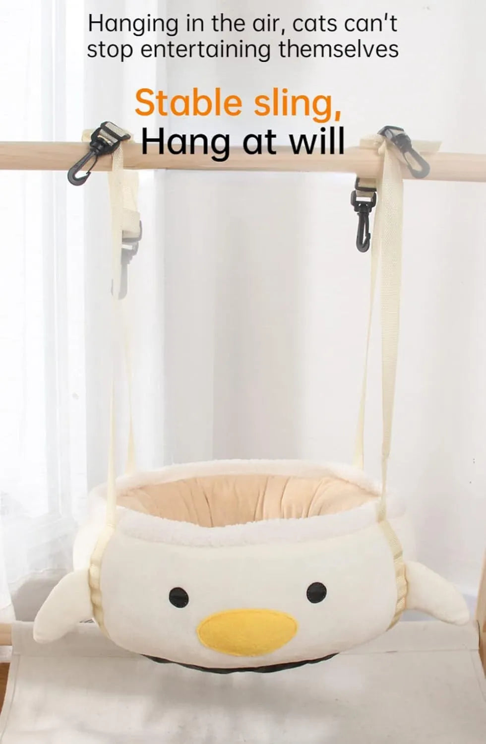 Green chick dinosaur shaped cat bed that can be used flat or hung as a hammock