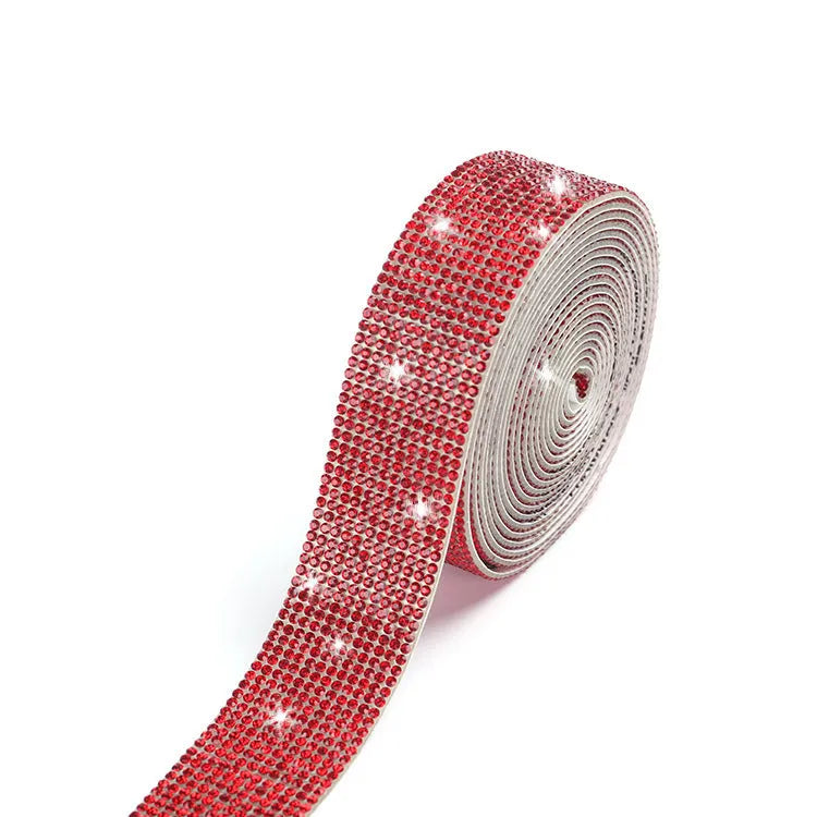 Glass self-adhesive water drill strip in white and AB colour options for clothing decoration