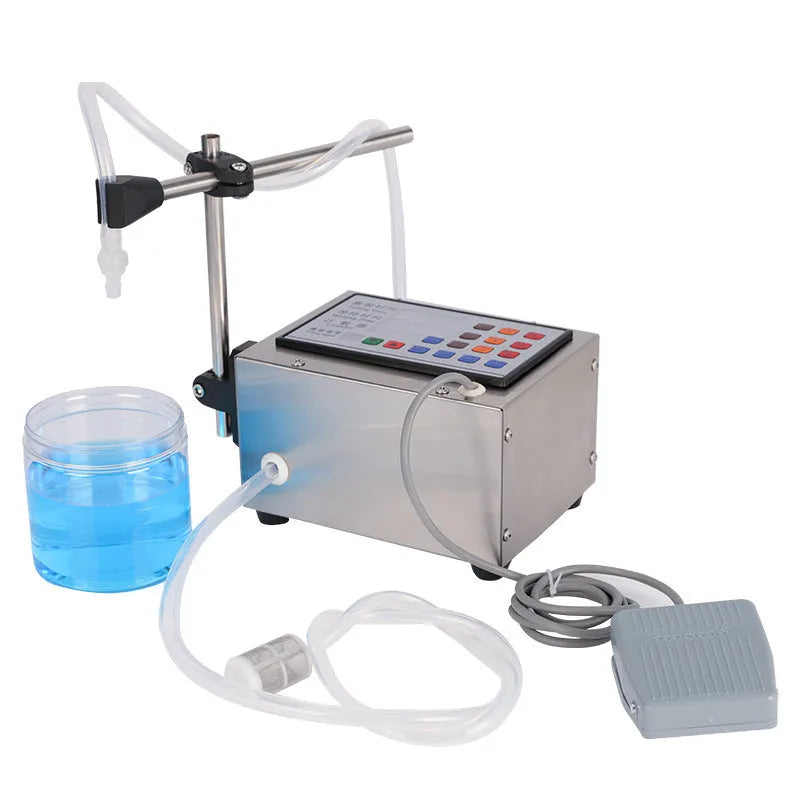 CNC automatic quantitative filling machine with control panel displaying 5ml to 3000ml range settings