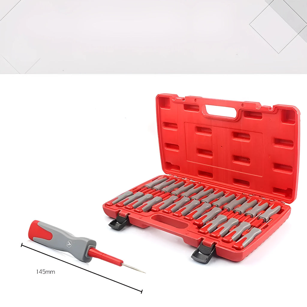 25-piece car terminal removal tool kit with needles and keys for wire harness work