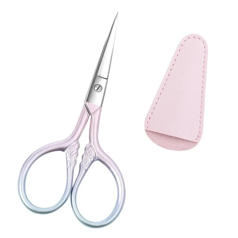 Mini stainless steel tea bag scissors for tea ceremony thread ends, available in gradually varied pink or silver