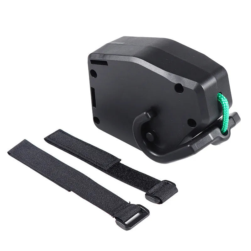 Black plastic trailer rope for connecting bicycle trailers to mountain bikes