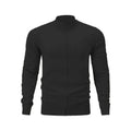 Casual zip-front sports sweater with stand collar in cotton fabric, loose fit, multiple colour options