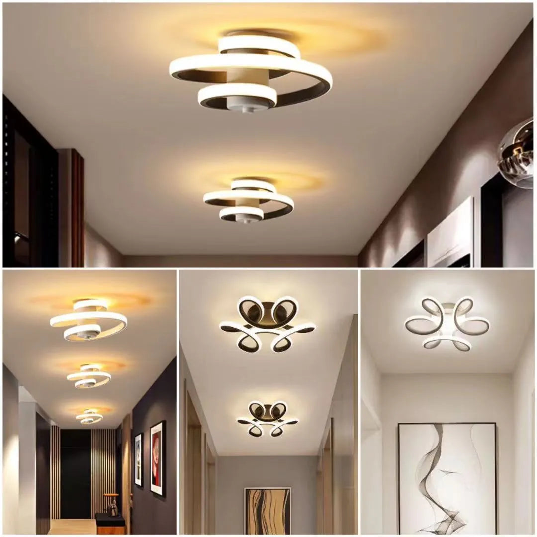 Modern LED corridor light with silicone shade for hallways and entranceways in black or white finish