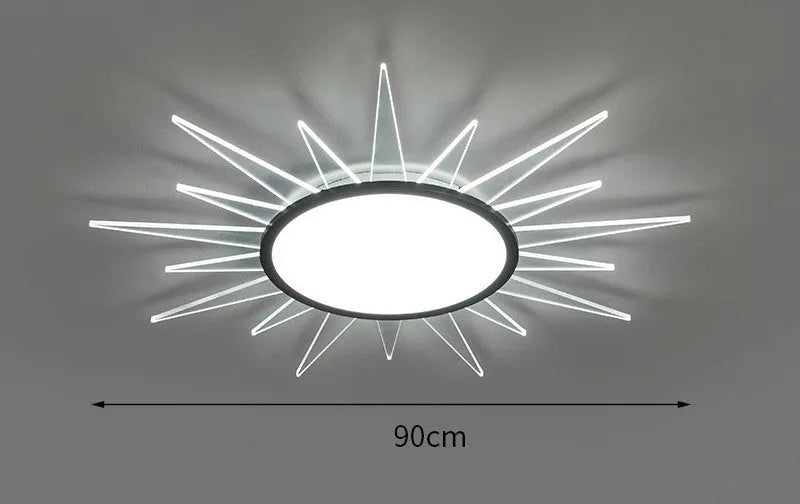 Modern aluminium ceiling lamp with round LED lampshade in multiple diameter options