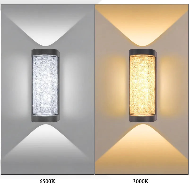 Indoor crystal wall lamp 220V in square or round shape with 3000K warm or 6500K white light