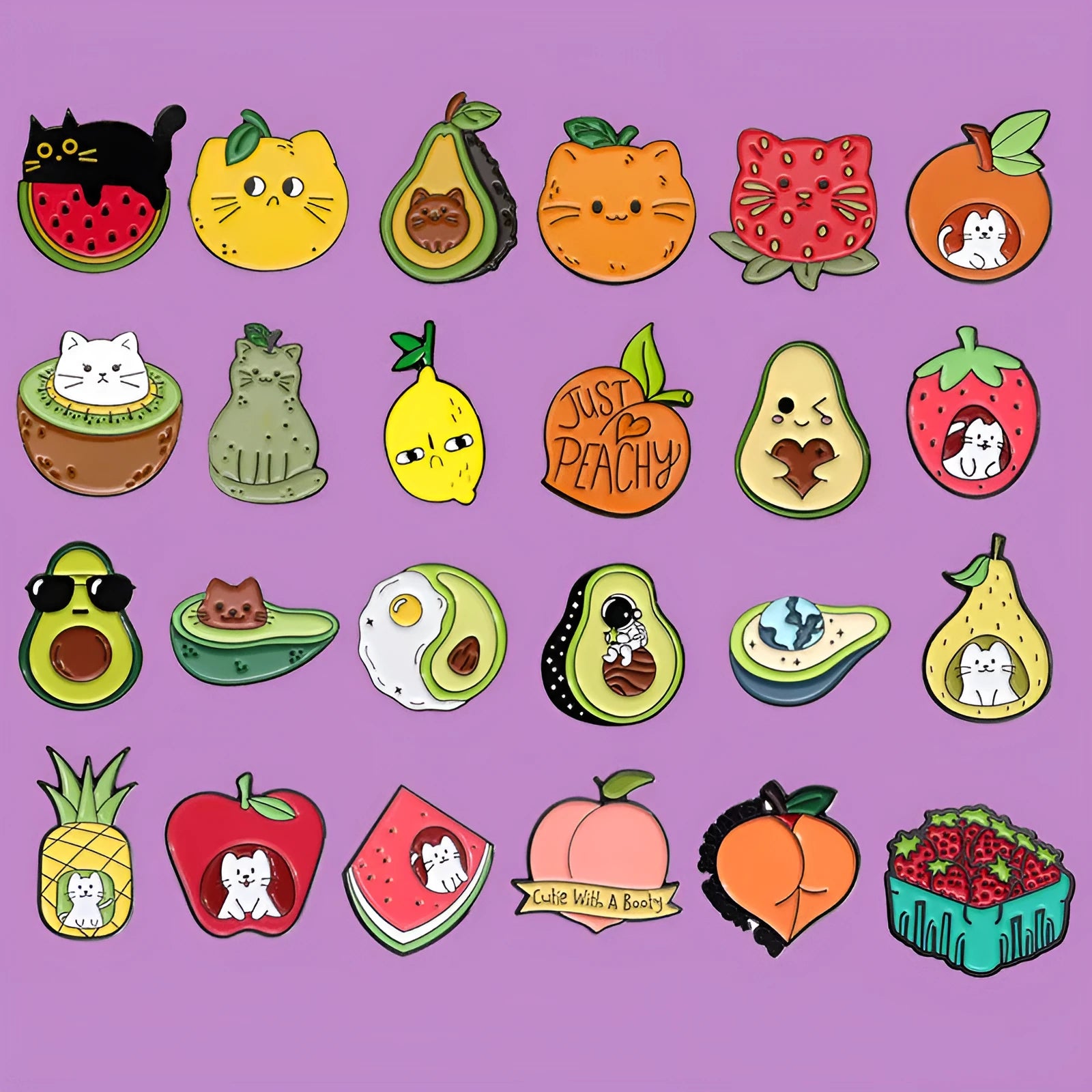 Colourful cartoon fruit metal brooch with European American style decorative design