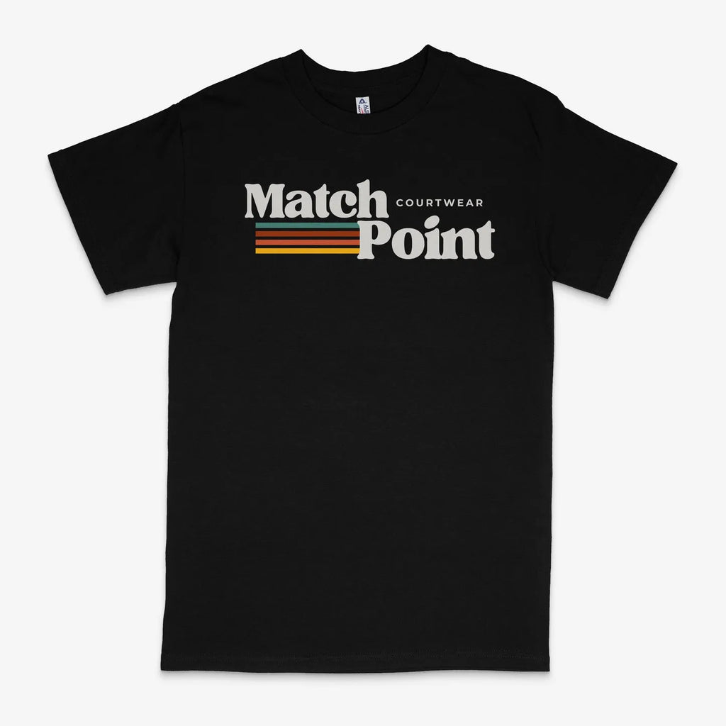 Black men's casual t-shirt with a 3D digital printed pattern, round neck, and short sleeves