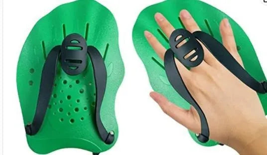 Swim training paddle gloves with webbed finger design for freestyle stroke resistance training