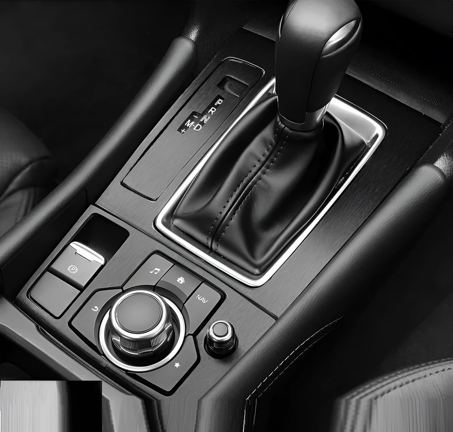 Car interior modification sticker kit for dashboard and centre console customisation with carbon fibre pattern