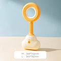 Blue and yellow dog pooper scooper with cloud-shaped jaw and ergonomic grip