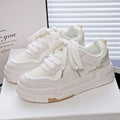 Children's platform shoes with cross shoulder straps, lace-up front, thick rubber soles in beige, red or green colours