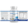 Bottle of 60 male fertility tablets with sealed packaging for cool, dry storage