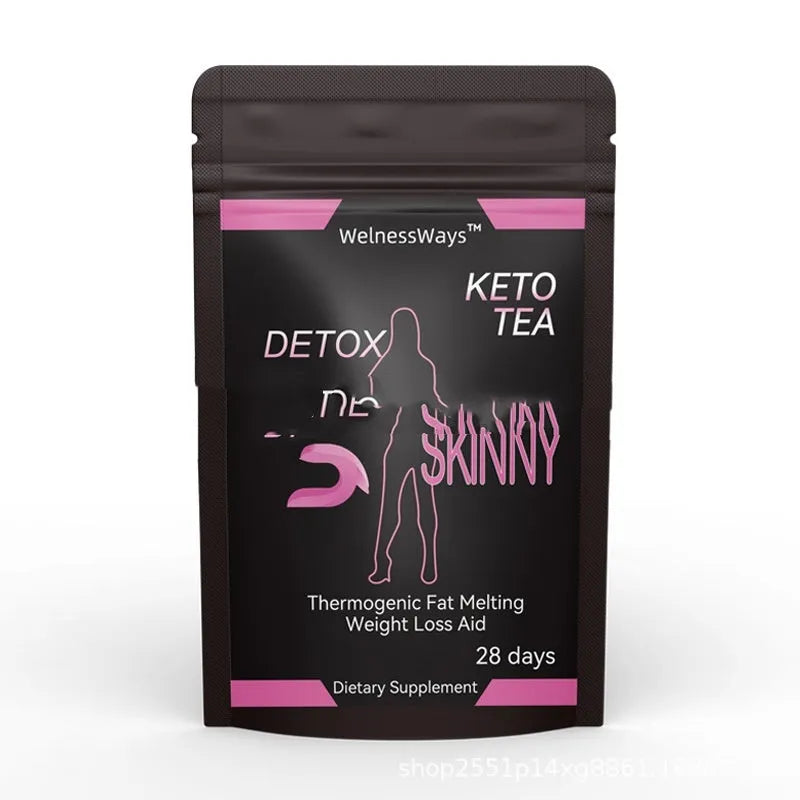 28 Day Slim Flat Tummy Tea programme with nine herbal tea blends including MACA energy and skin whitening collagen teas