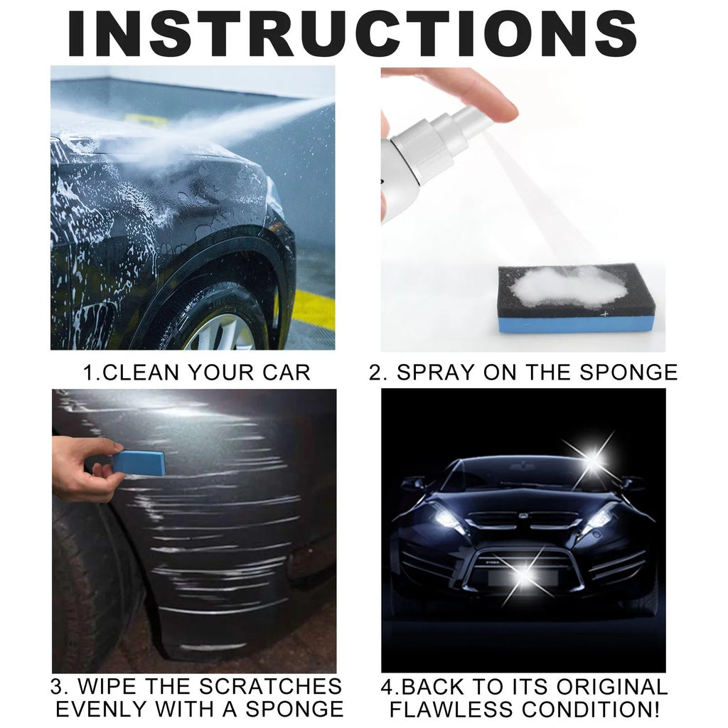 Car scratch repair spray bottle for paint surface renovation in 30ml, 50ml or 100ml capacity