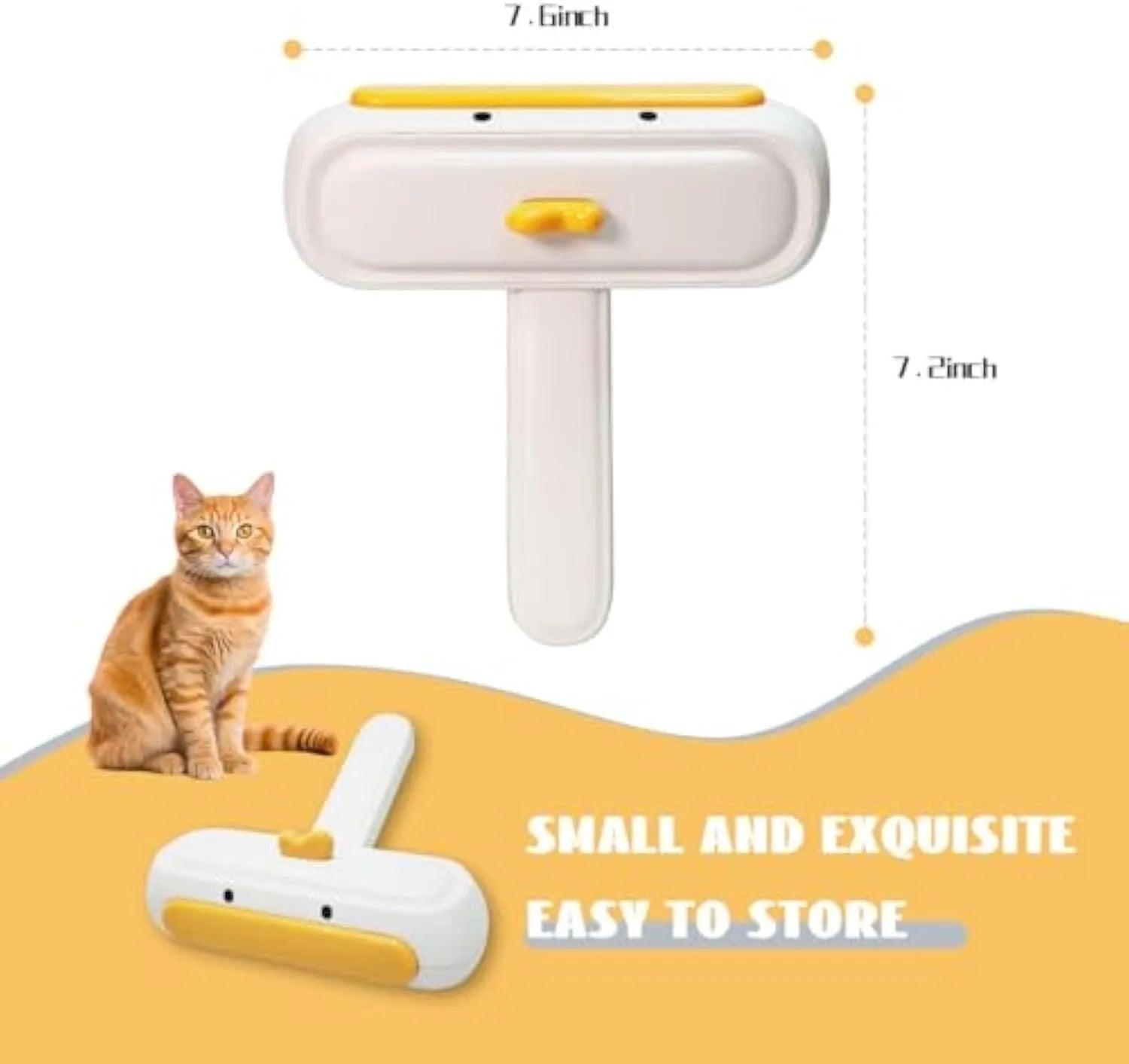 Portable yellow duck pet hair remover with reusable roller brush for furniture and car seats