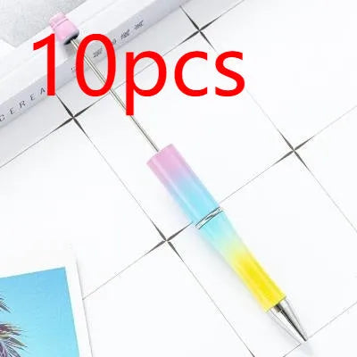 Creative plastic beaded ballpoint pen with spinning beads in assorted colours, 147mm long