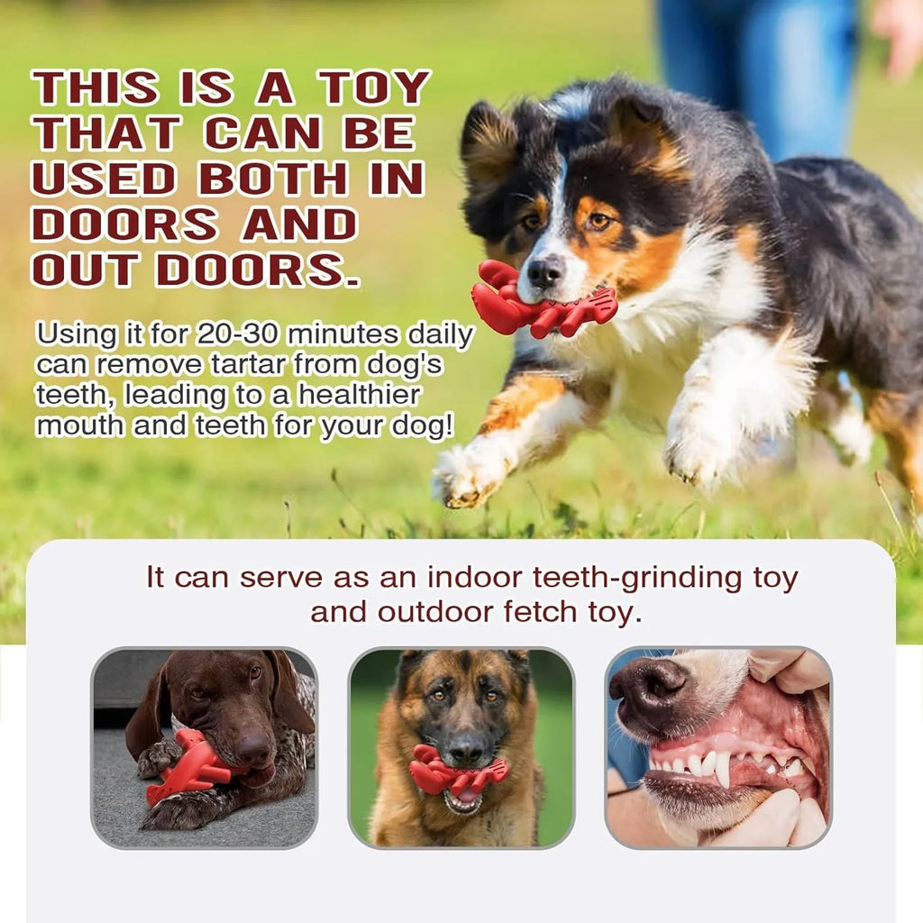 Red nylon chew bone for large dogs, dimensions 170 x 132 x 57 mm