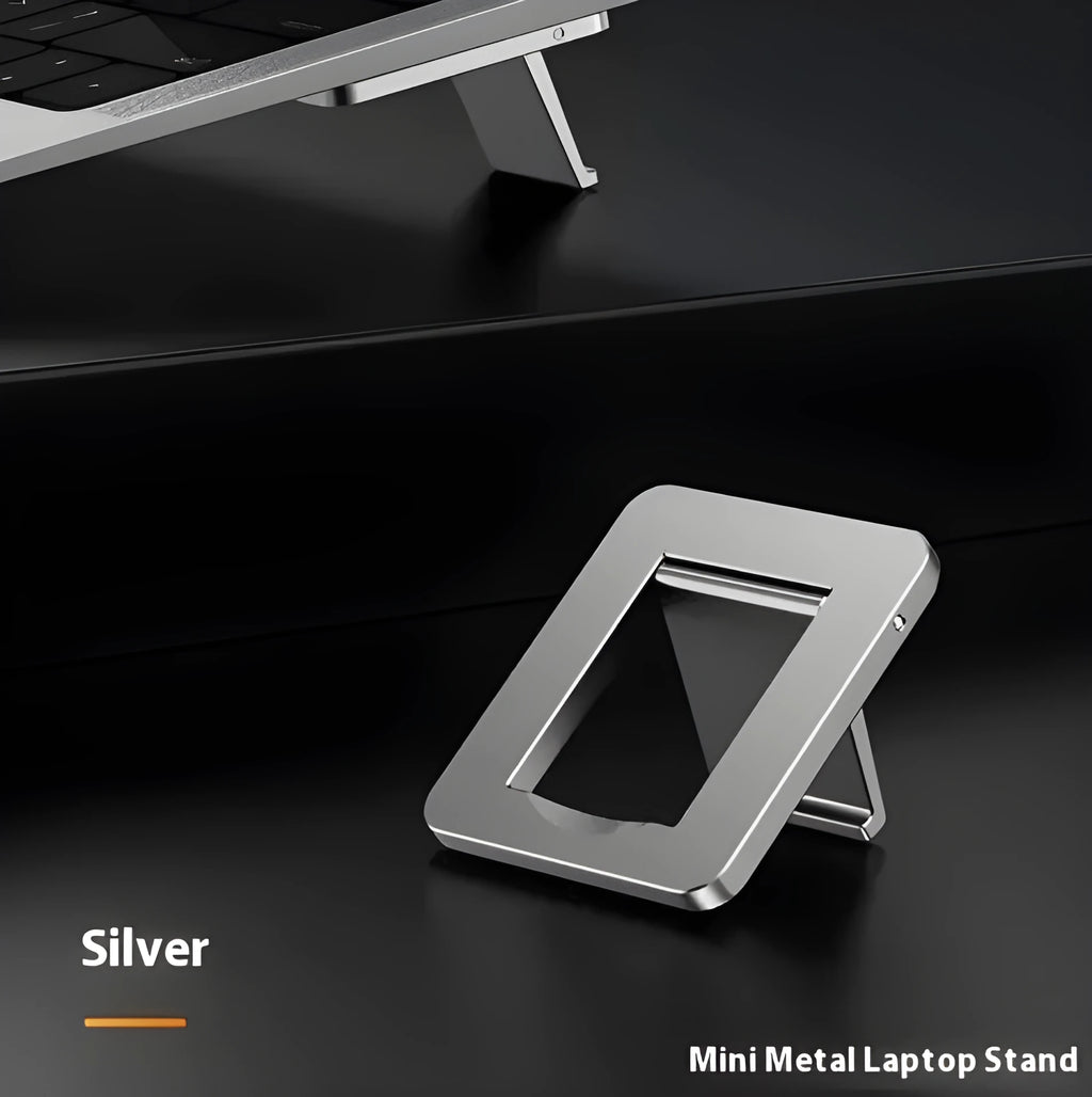 Aluminum alloy foldable computer bracket with adhesive pads for desk organisation