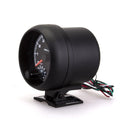 Black universal car tachometer with blue pointer on dial showing 0-8000 RPM range.