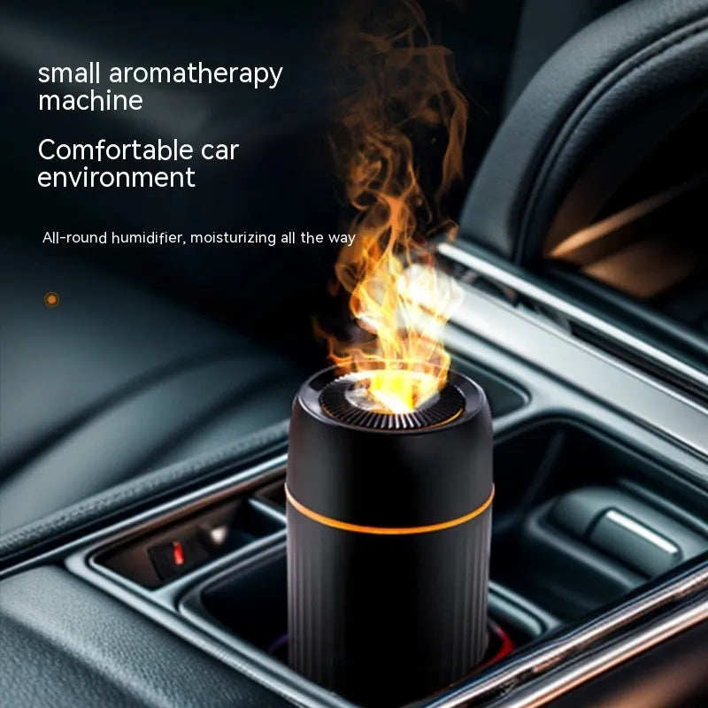 Car simulation flame aroma diffuser automatic sprayer in black or white colour