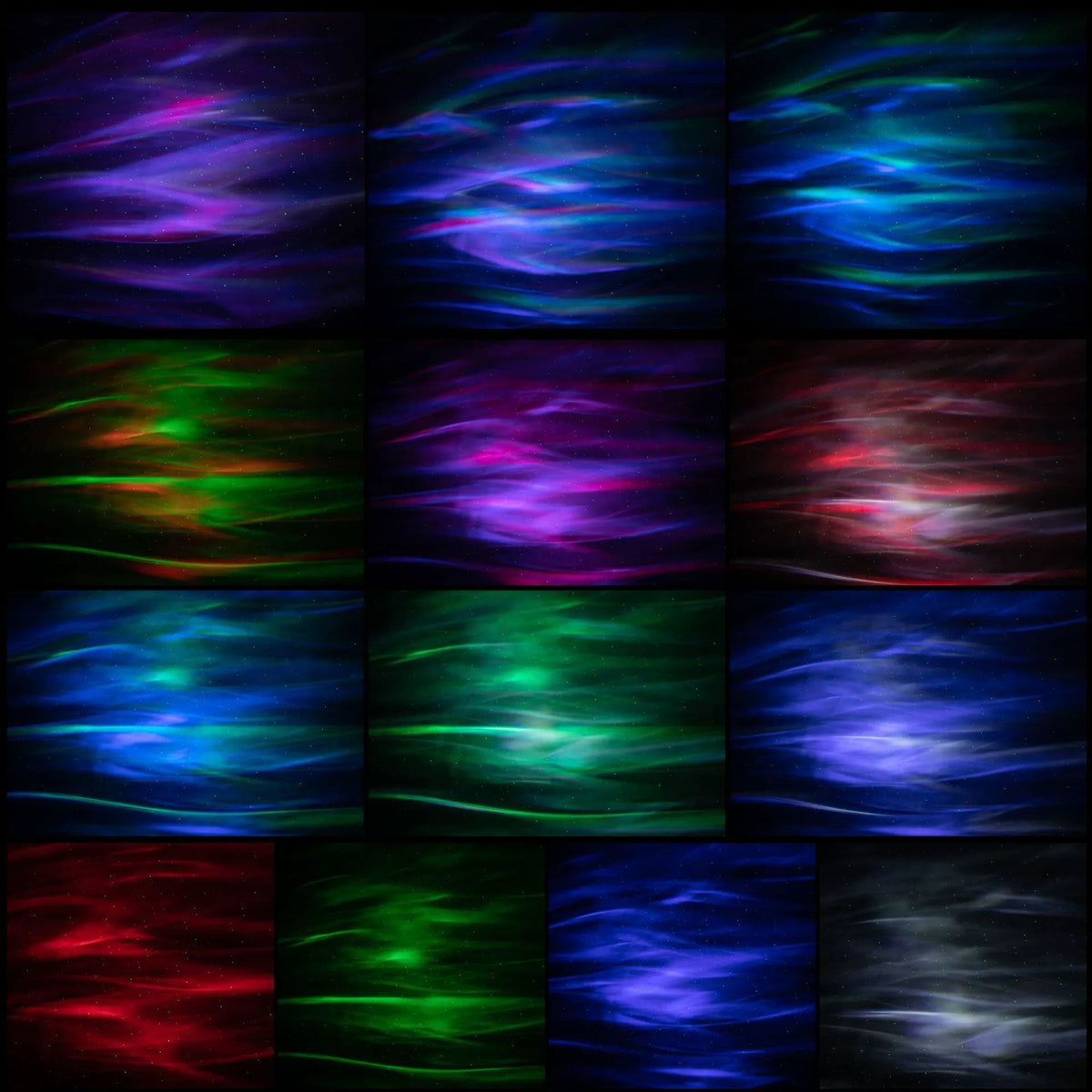 LED projector with green laser and multi-colour water wave, 13 colour patterns, USB powered, remote control included