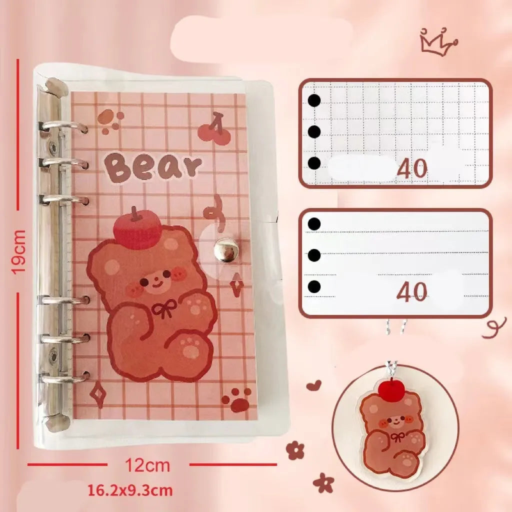 A6 loose-leaf notebook with girl-themed design for 6-hole binder systems