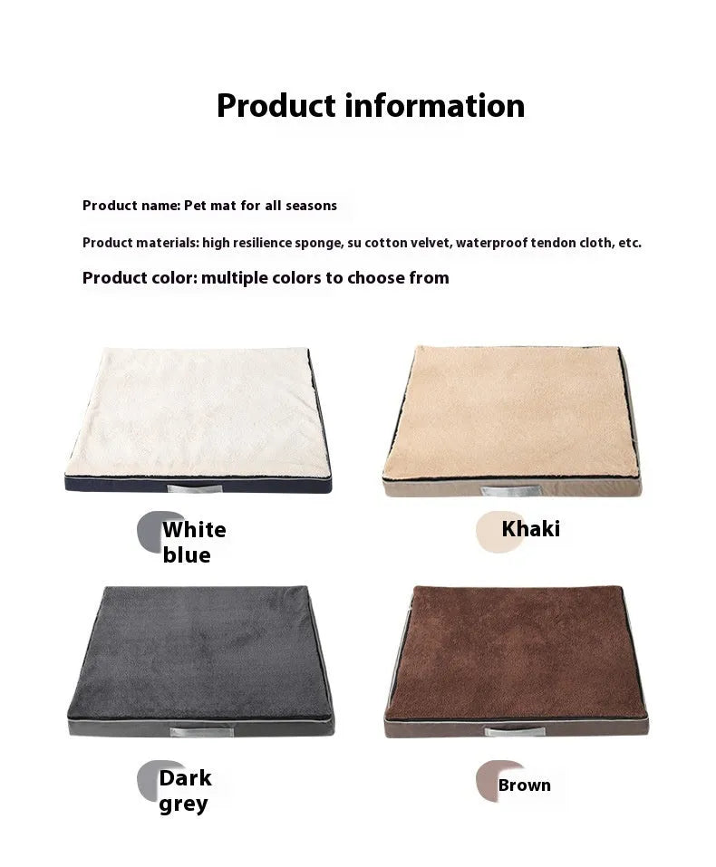Removable washable sponge dog mat in brown colour on a wooden floor