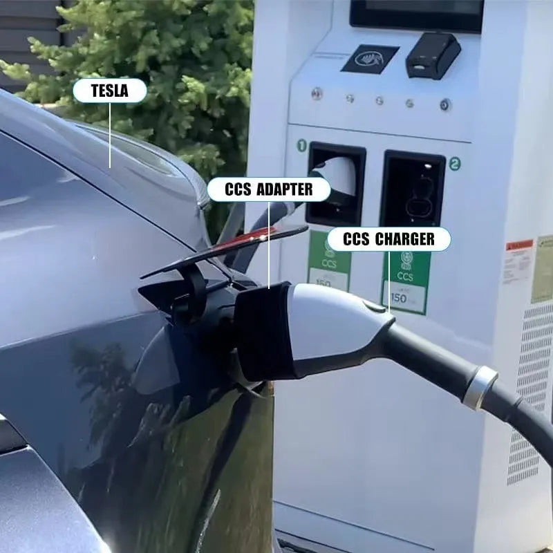 Black Tesla charging plug conversion adaptor for American Standard to UK socket conversion