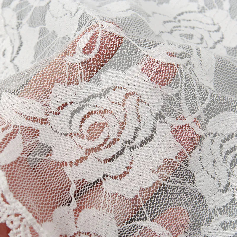 Round floral bridal head covering accessory with 30cm diameter in black or white polyester