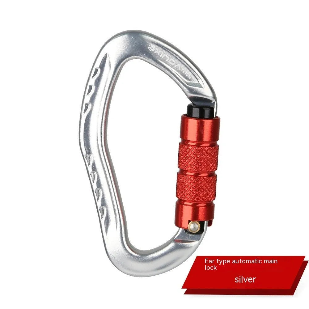 Automatic master lock carabiner in black blue orange red silver for rock climbing