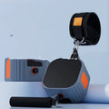 Multifunctional fitness equipment with chest expander and dumbbell rowing functions in blue-grey colour