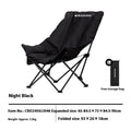 Night Black portable folding camping recliner chair with Oxford cloth fabric.