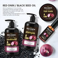 Red onion shampoo conditioner 4-piece set with 500ml bottles, 250ml hair mask and 50ml essential oil
