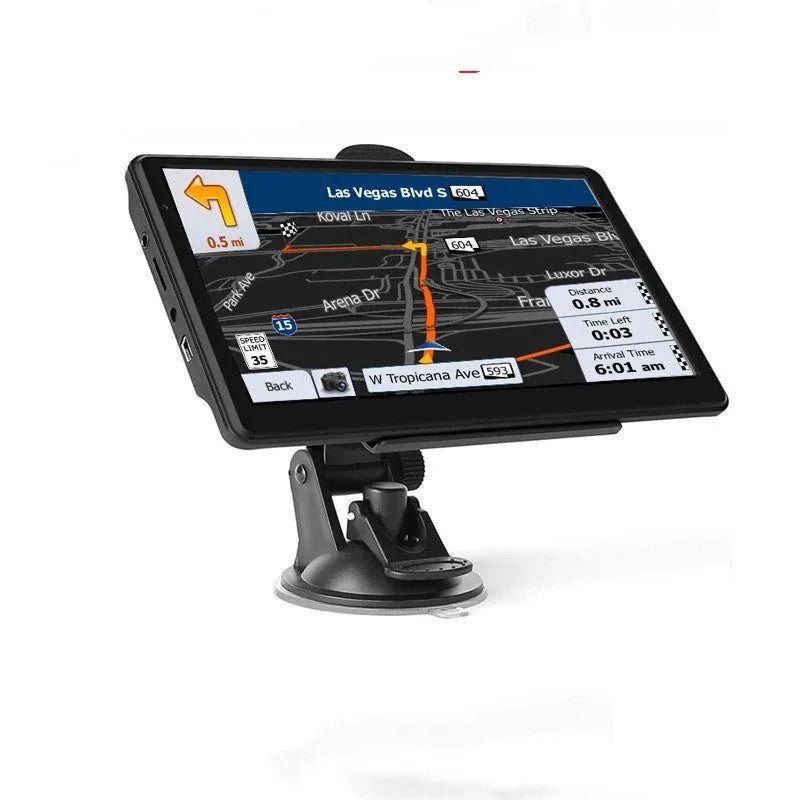 7 inch portable GPS navigation device with touch screen and mounting bracket for vehicle use
