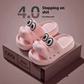 EVA platform sandals with animal pattern in blue, green, pink, or yellow for children and youth.