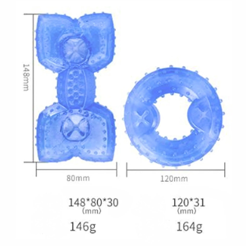 Freezable pet teether cooling chew toy for dogs in bones and circles shapes