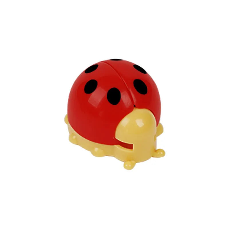 Ladybird catnip ball toy in ABS for cat licking and molar play, shown in black and red colourway