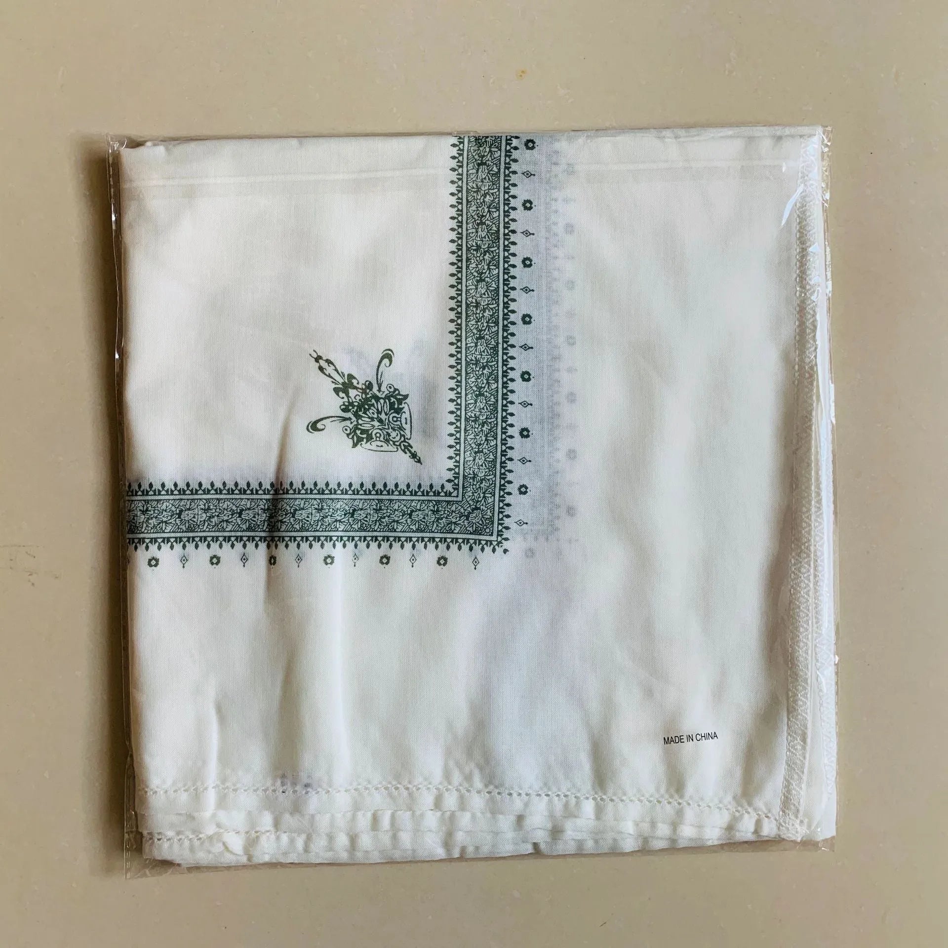 Printed square polyester scarf measuring 138x138cm in multiple colour options